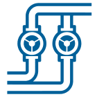 Pipeline piping components icon blue