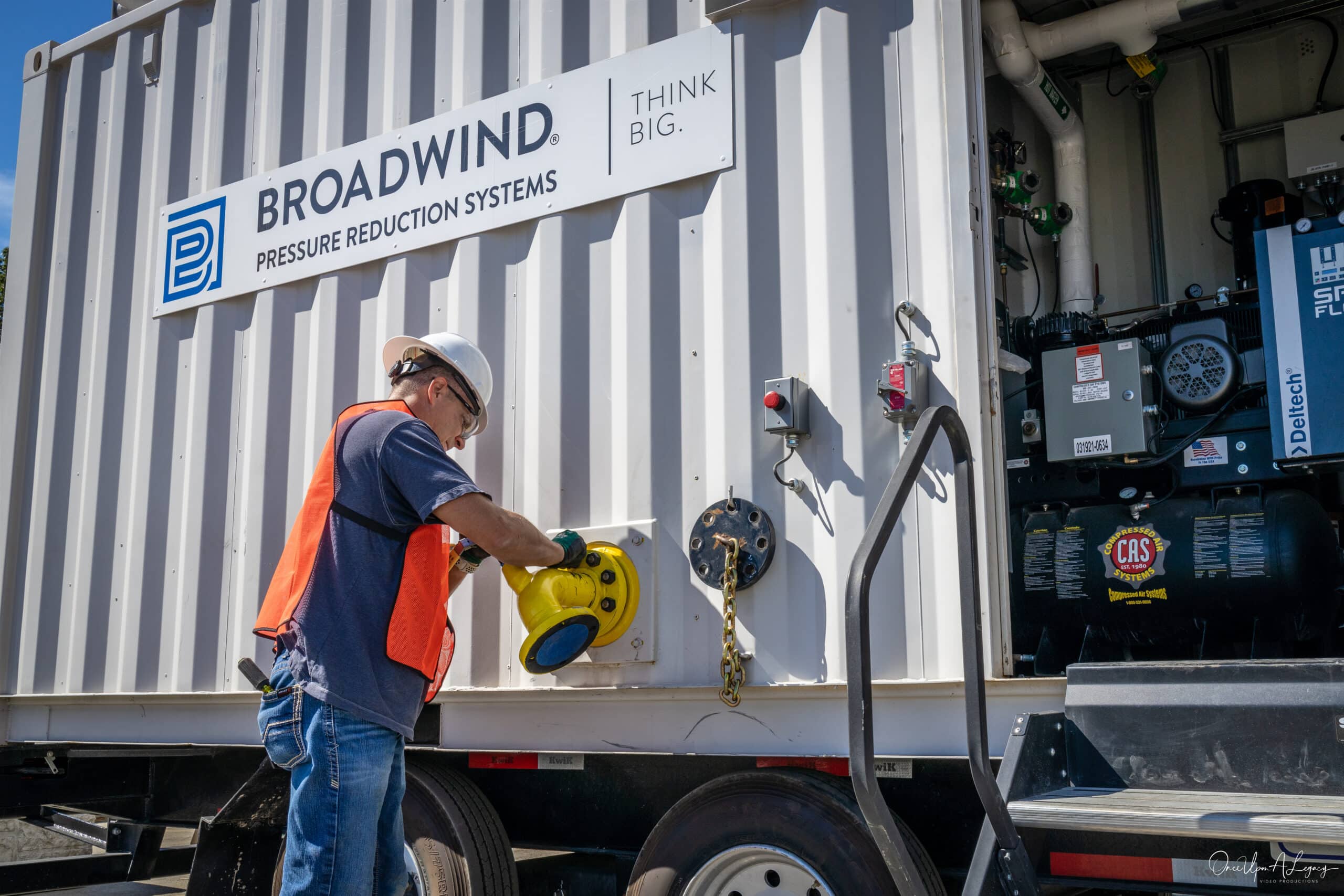 Broadwind Clean Fuels mobile pressure reduction system deployed in the field